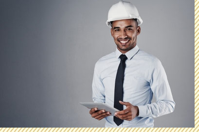 A man wearing a hard hat